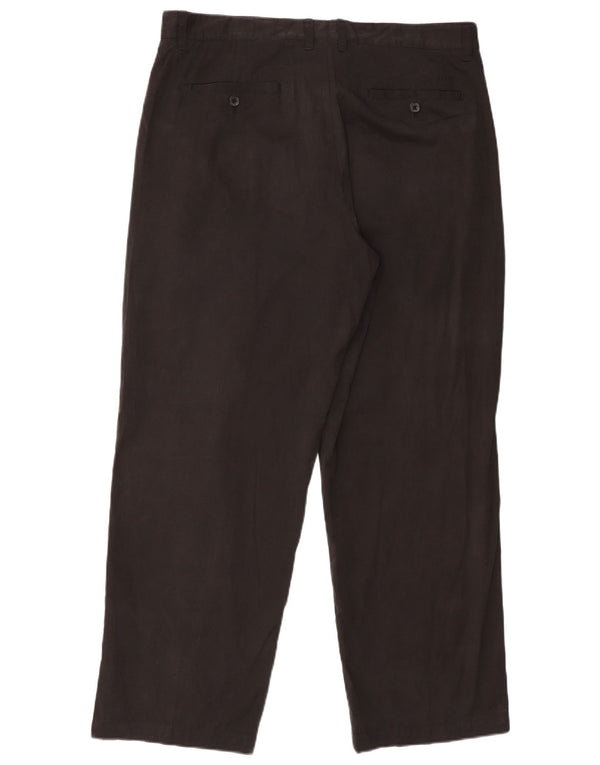 Izod Mens Golf Straight Chino Trousers W36 L30 Black Cotton