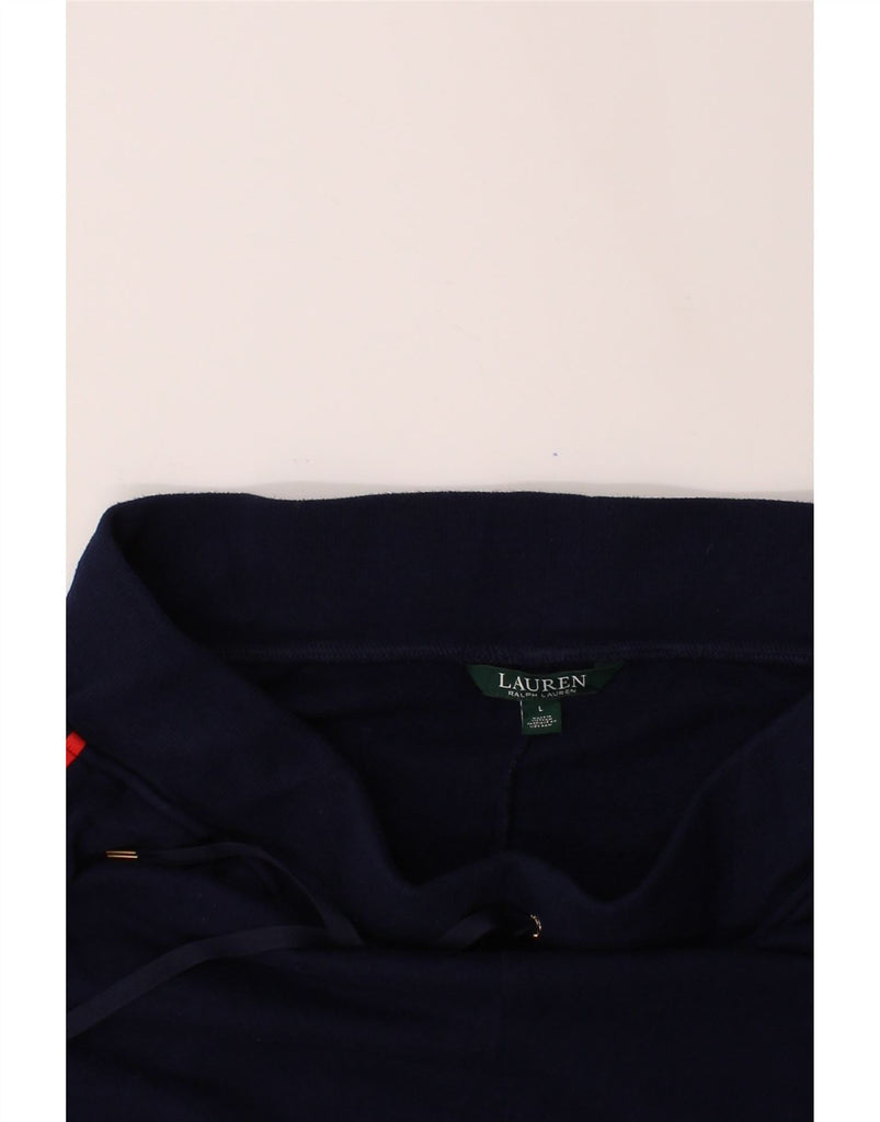 RALPH LAUREN Womens Tracksuit Trousers UK 16 Large  Navy Blue Cotton Vintage Ralph Lauren and Second-Hand Ralph Lauren from Messina Hembry 