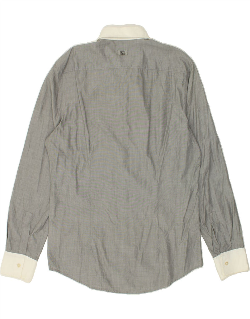 ICEBERG Mens Shirt 2XL Grey Cotton | Vintage Iceberg | Thrift | Second-Hand Iceberg | Used Clothing | Messina Hembry 