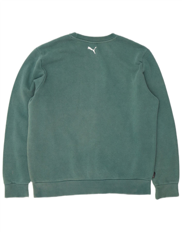 Puma Mens Graphic Sweatshirt Jumper Large Green Cotton