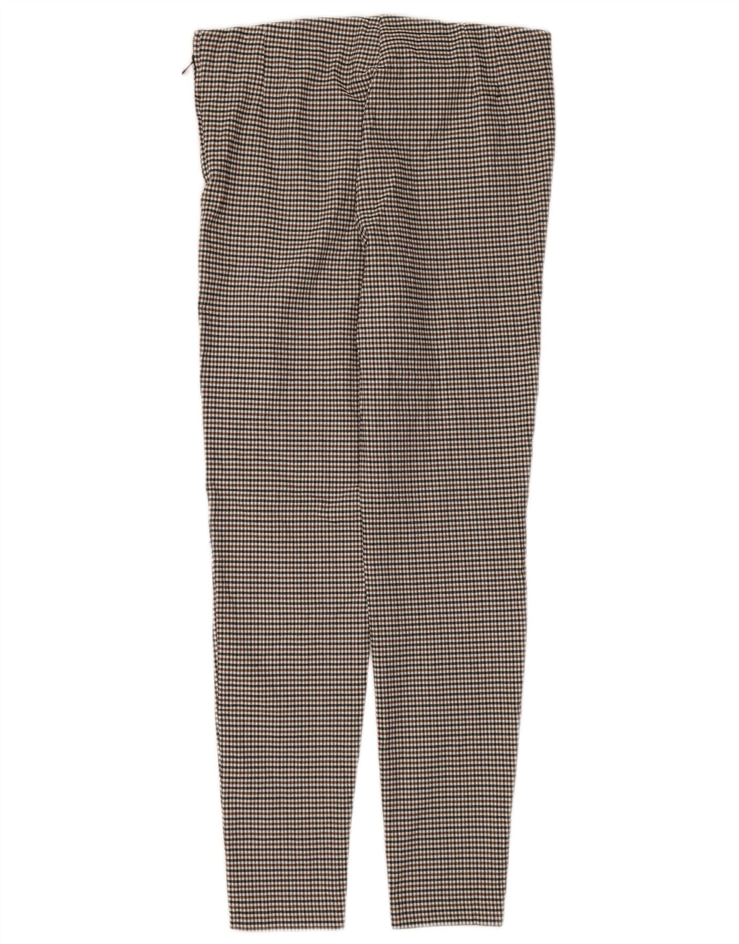 Zara Womens Leggings UK 18 XL Brown Houndstooth Viscose
