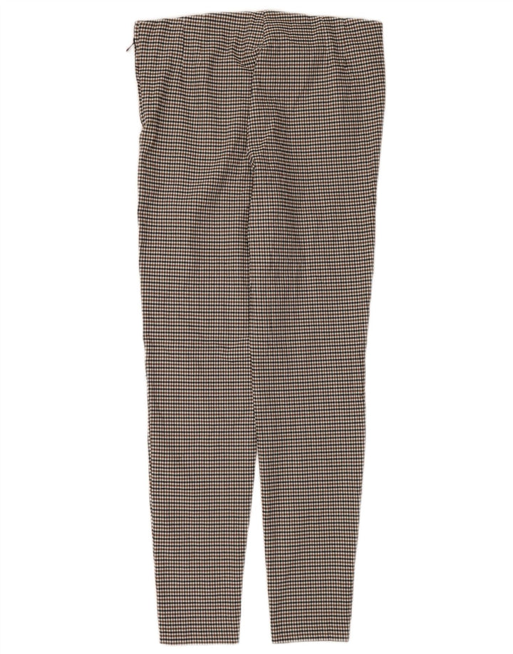 Zara Womens Leggings UK 18 XL Brown Houndstooth Viscose