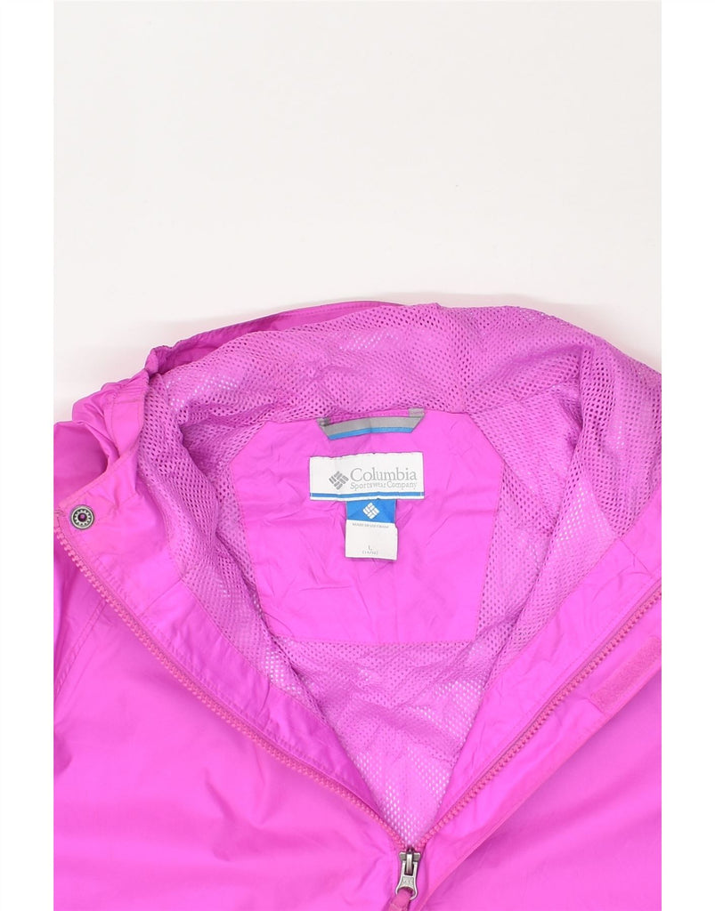 COLUMBIA Girls Hooded Windbreaker Jacket 14-15 Years Large Pink Nylon | Vintage Columbia | Thrift | Second-Hand Columbia | Used Clothing | Messina Hembry 