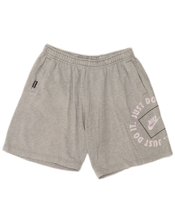 Nike Mens Graphic Sport Shorts Large Grey Flecked Cotton