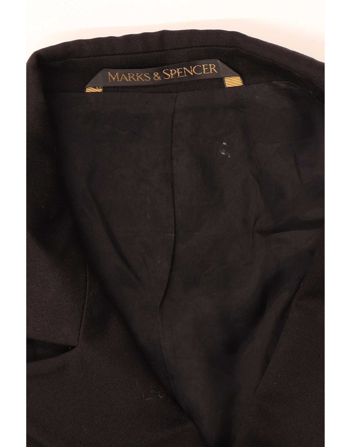Marks & Spencer Womens Double Breasted Blazer Jacket UK 16 Large Black