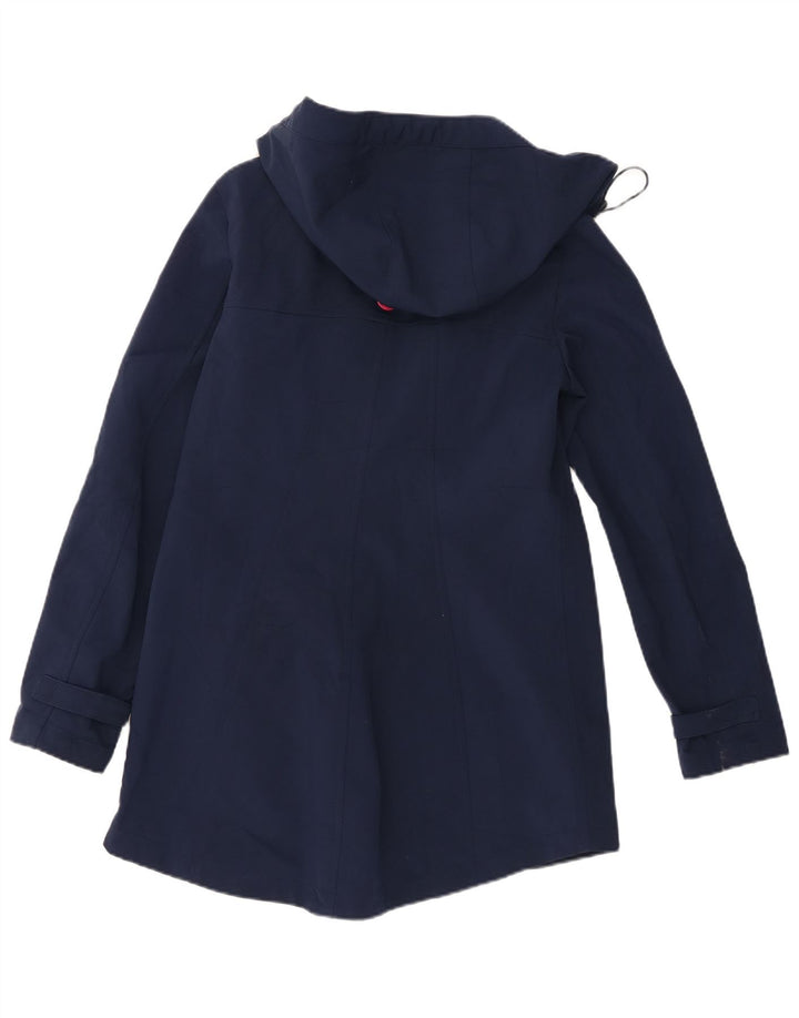 Nautica Womens Hooded Rain Jacket UK 14 Large Navy Blue Polyester
