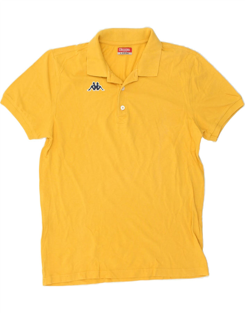 KAPPA Mens Polo Shirt Large Yellow Cotton | Vintage Kappa | Thrift | Second-Hand Kappa | Used Clothing | Messina Hembry 