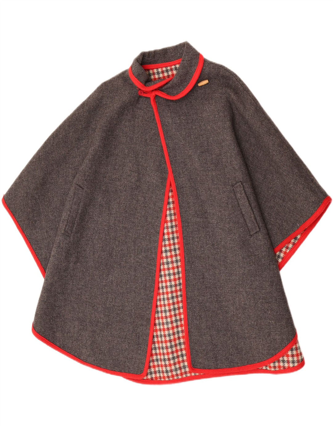 Vintage Womens Cape Coat One Size Grey Wool