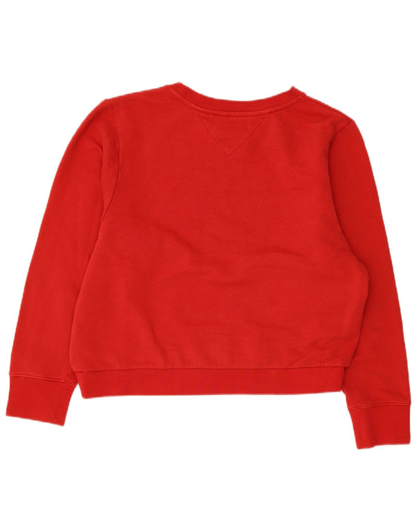 Tommy Hilfiger Womens Oversized Sweatshirt Jumper UK 6 XS Red Cotton