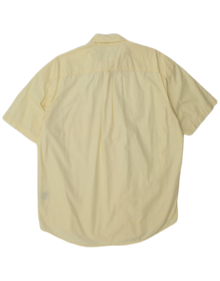 Nautica Mens Short Sleeve Shirt XL Yellow Cotton