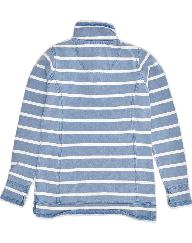 FAT FACE Womens Zip Neck Sweatshirt Jumper UK 8 Small Blue Striped Cotton | Vintage Fat Face | Thrift | Second-Hand Fat Face | Used Clothing | Messina Hembry 