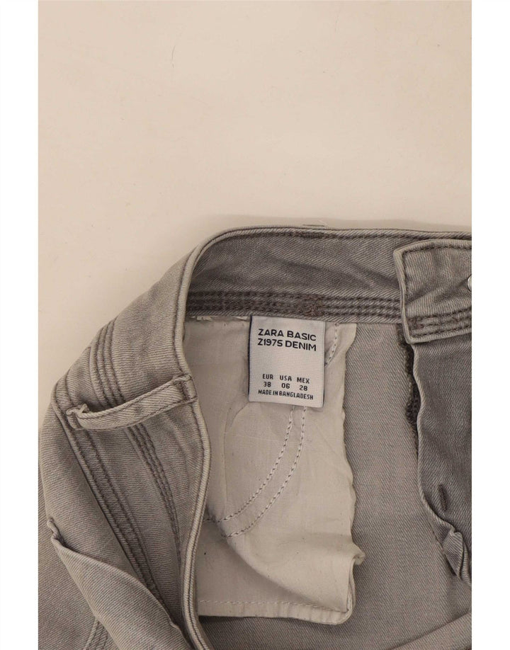 Zara Womens Cropped Jeans EU 38 Small W28 L24 Grey