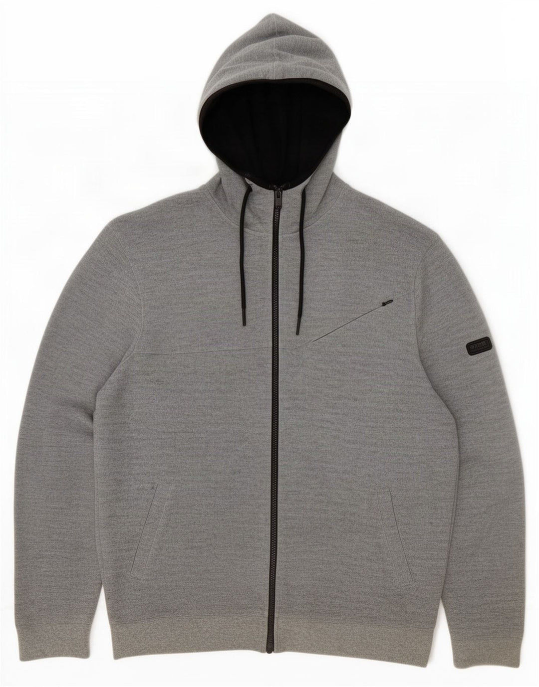 Barbour Mens Zip Hoodie Sweater Large Grey Polyester