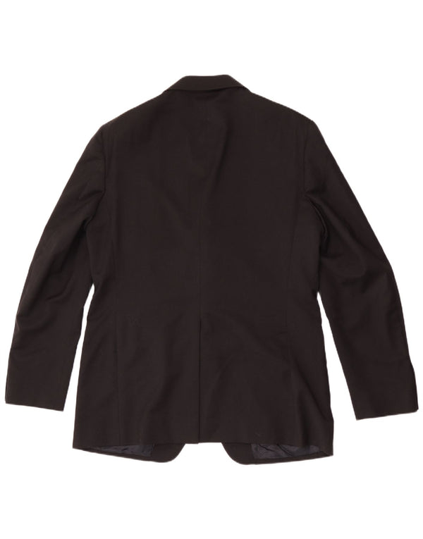 Ferre Mens 3 Button Blazer Jacket IT 52 XL Black Wool