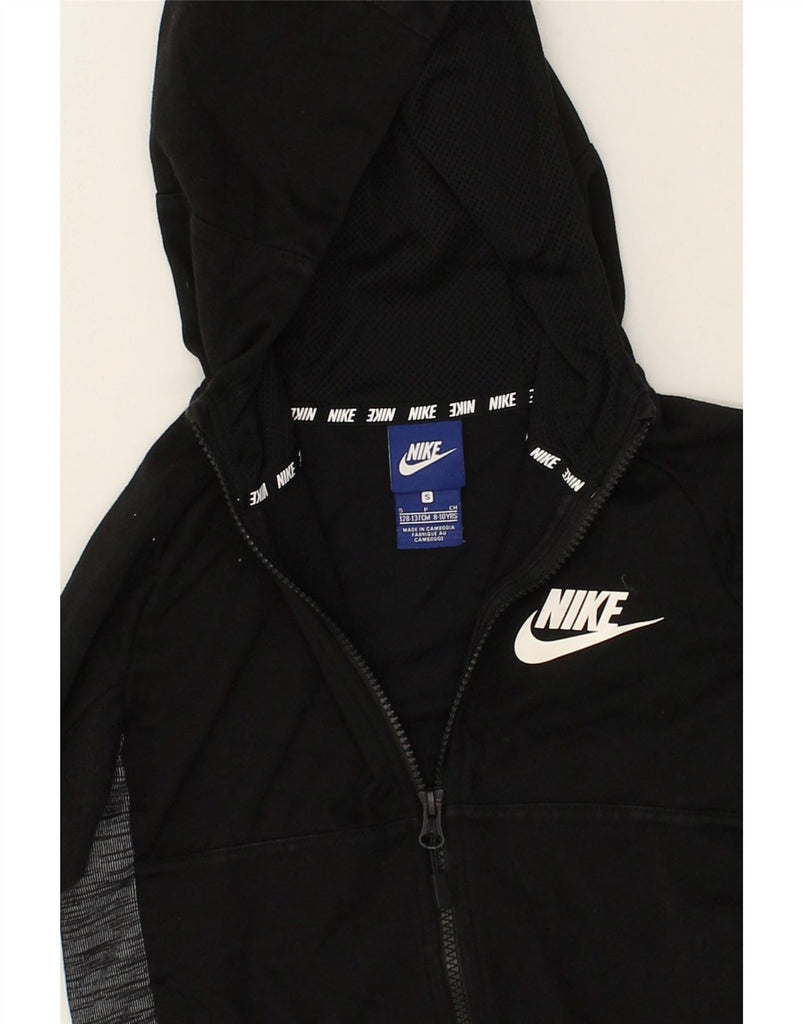 NIKE Boys Zip Hoodie Sweater 8-9 Years Small  Black Colourblock Cotton | Vintage Nike | Thrift | Second-Hand Nike | Used Clothing | Messina Hembry 