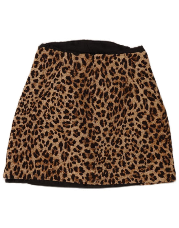 Zara Womens Mini Skirt Small W26  Brown Animal Print