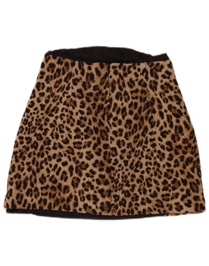 Zara Womens Mini Skirt Small W26  Brown Animal Print