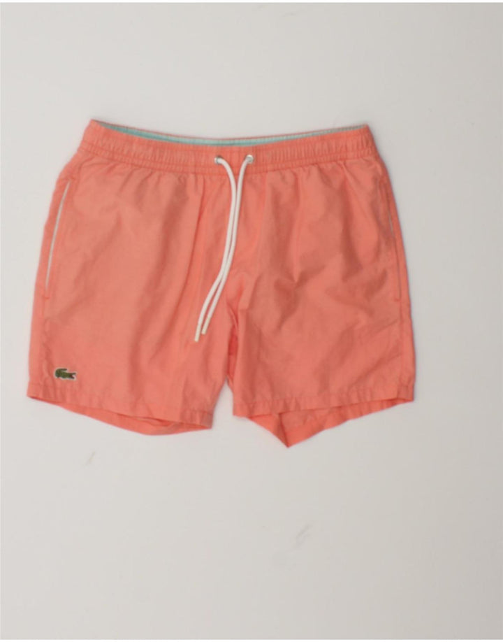 Lacoste Mens Swimming Shorts Small  Orange Cotton