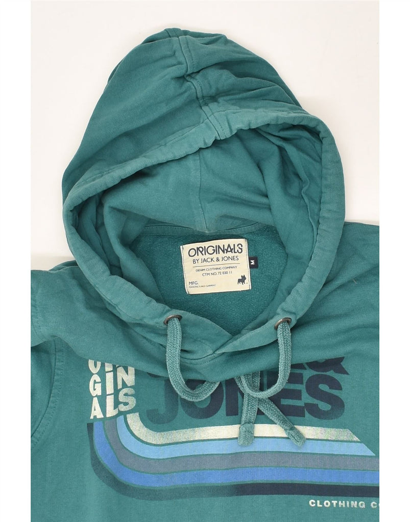 JACK & JONES Mens Graphic Hoodie Jumper Medium Blue Cotton | Vintage Jack & Jones | Thrift | Second-Hand Jack & Jones | Used Clothing | Messina Hembry 