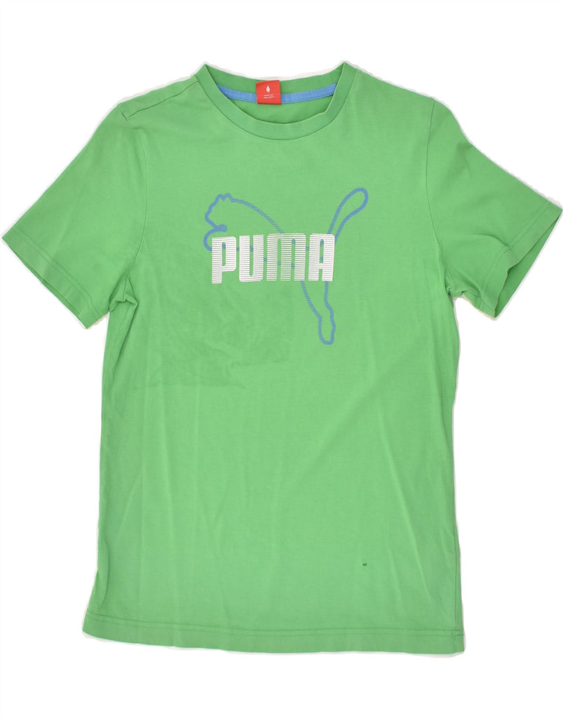 PUMA Mens Graphic T-Shirt Top UK 32/34 XS Green Cotton | Vintage Puma | Thrift | Second-Hand Puma | Used Clothing | Messina Hembry 