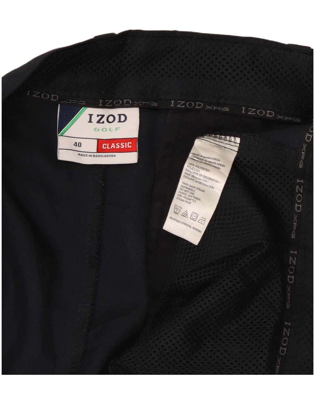 Izod Mens Classic Cargo Shorts W40 XL Navy Blue Polyester