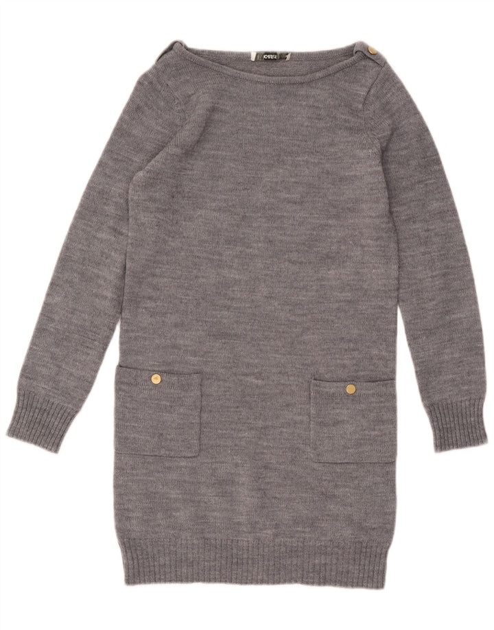 Oasis Womens Jumper Dress UK 10 Small Grey Flecked Wool