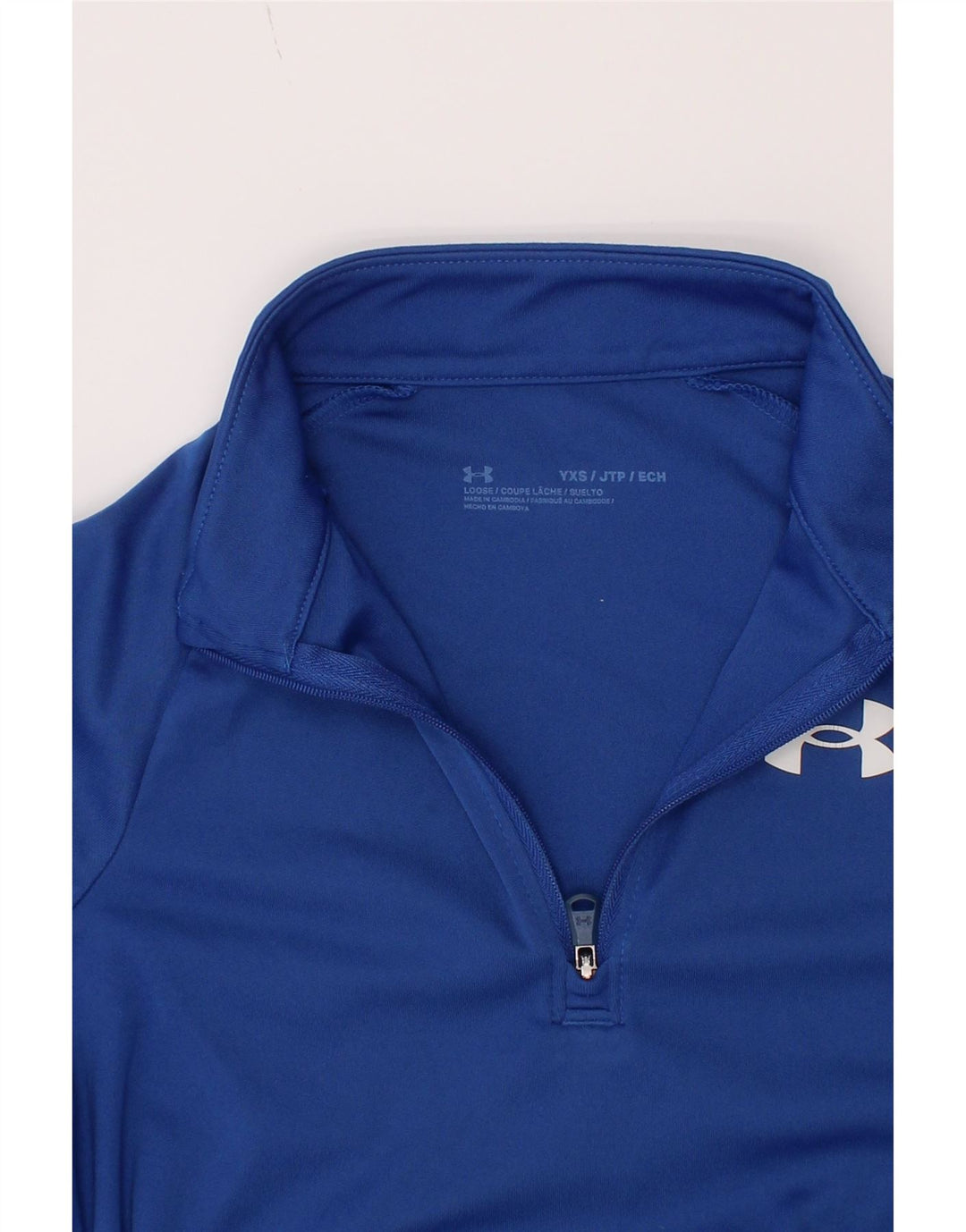 Under Armour Boys Zip Neck Pullover Tracksuit Top 6-7 Years XS Blue