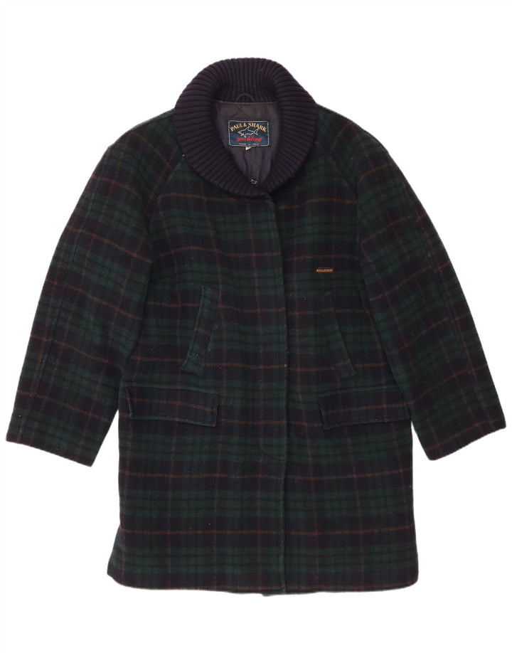 Paul & Shark Womens Overcoat UK 20 2XL Navy Blue Check