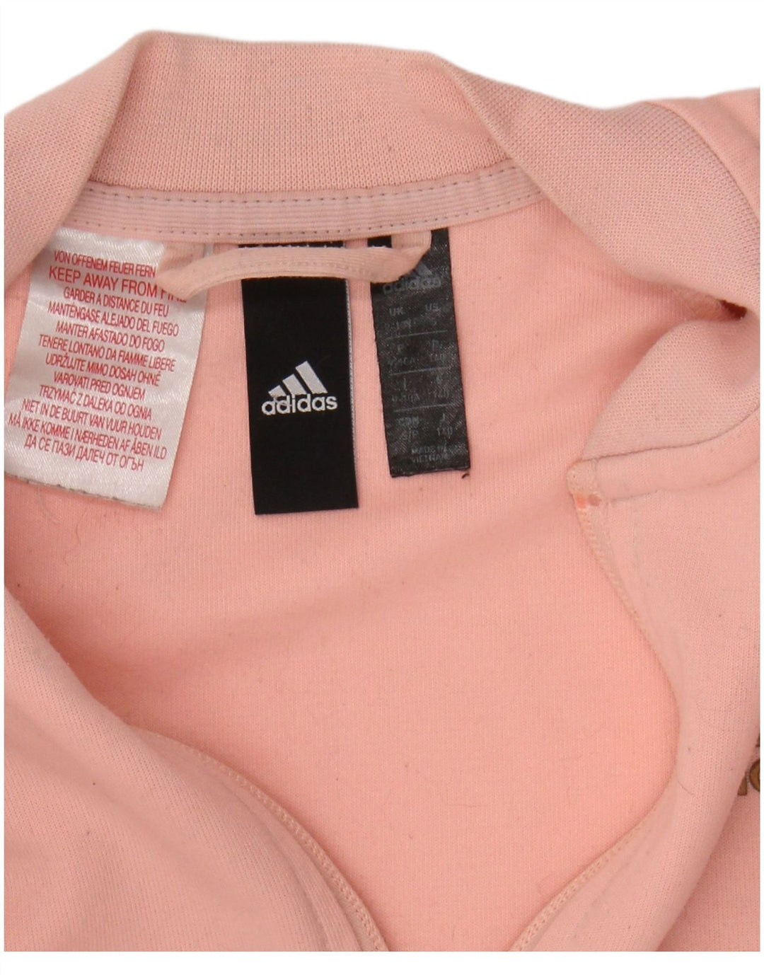 ADIDAS Girls Tracksuit Top Jacket 9-10 Years Pink Polyester