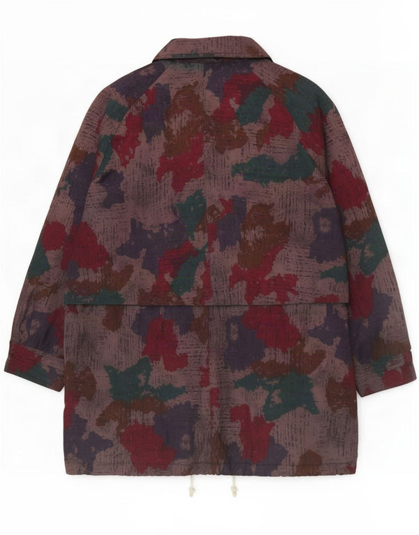 Vintage Womens Abstract Pattern Windbreaker Coat UK 24 4XL Multicoloured