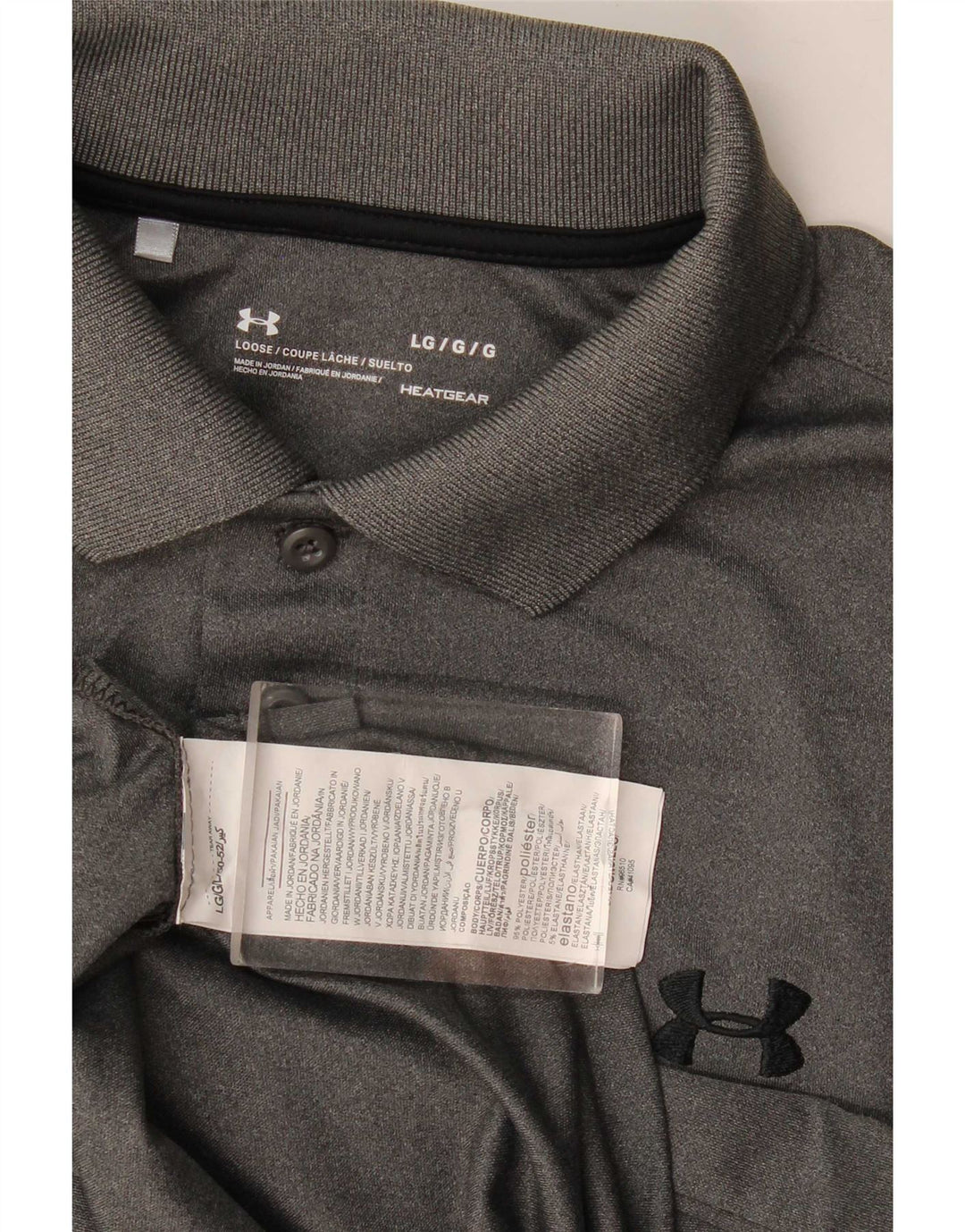 Under Armour Mens Heat Gear Polo Shirt Large Grey Polyester