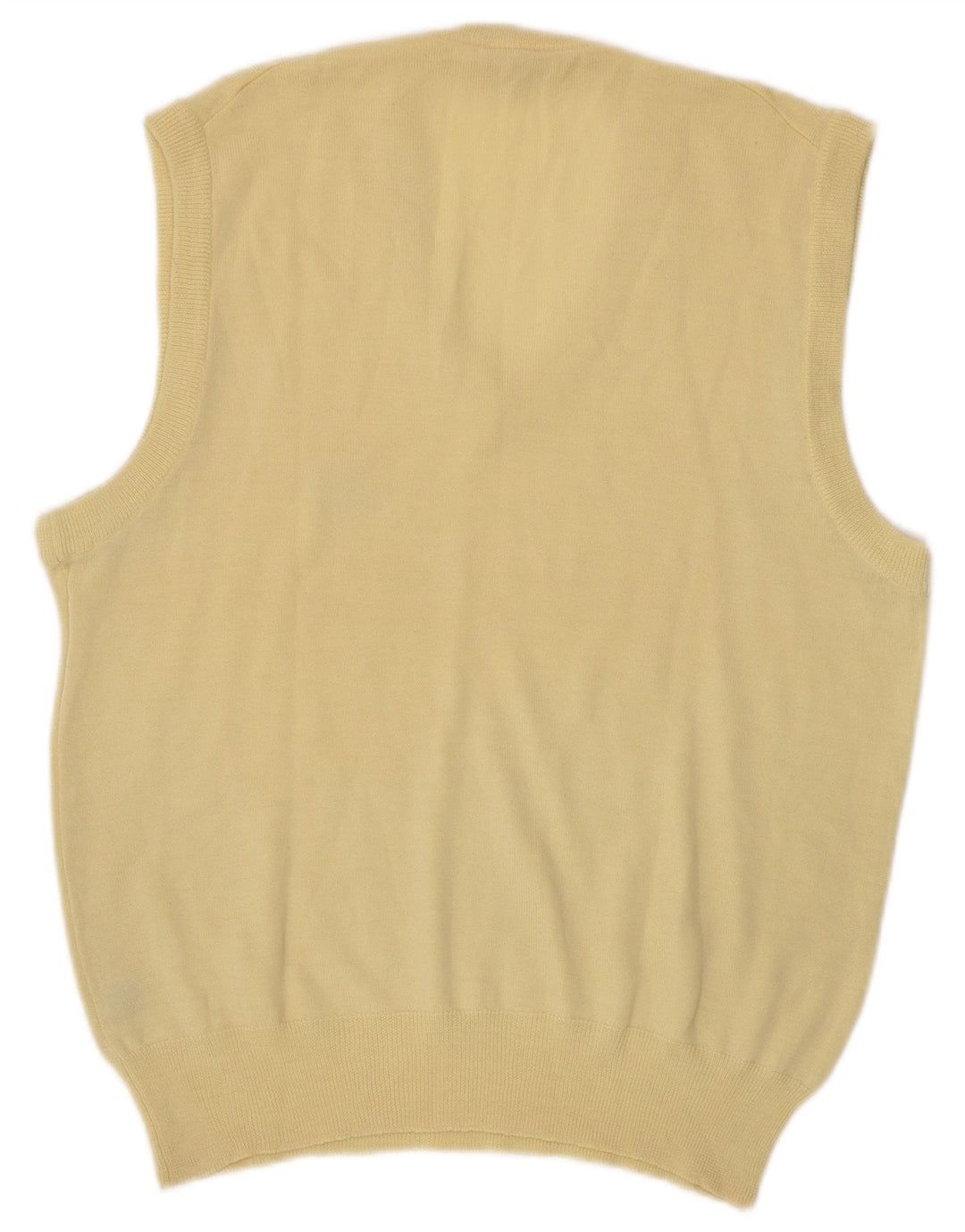 Fila Mens Vest Tank Top IT 48 Medium Yellow Virgin Wool