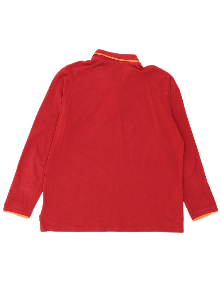CHIEMSEE Mens Long Sleeve Polo Shirt 2XL Red Cotton