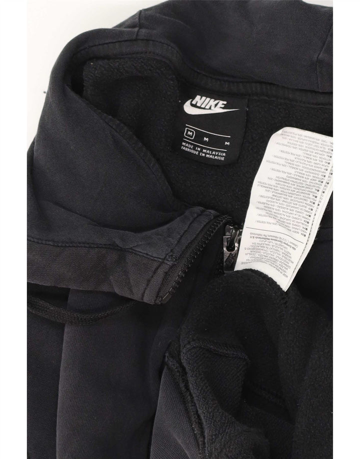 Nike Mens Zip Hoodie Sweater Medium Black Cotton