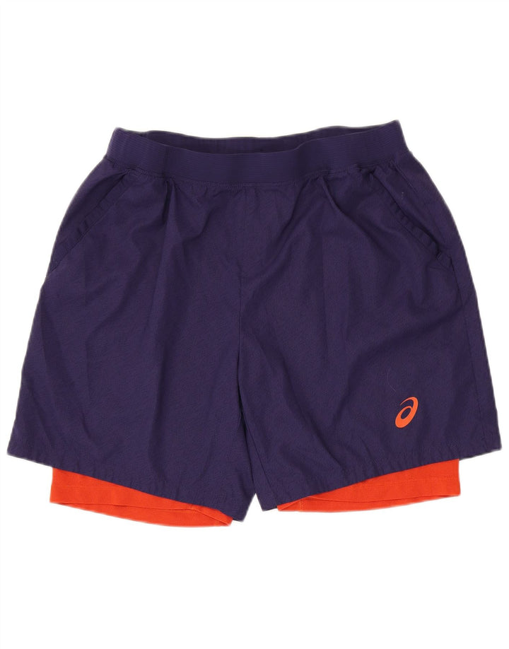 Asics Mens Sport Shorts XL  Navy Blue Colourblock Polyester