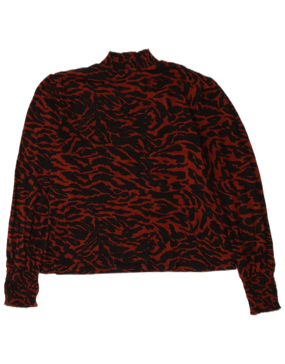 Oasis Womens Long Sleeve Blouse Top UK 14 Large Red Animal Print Polyester