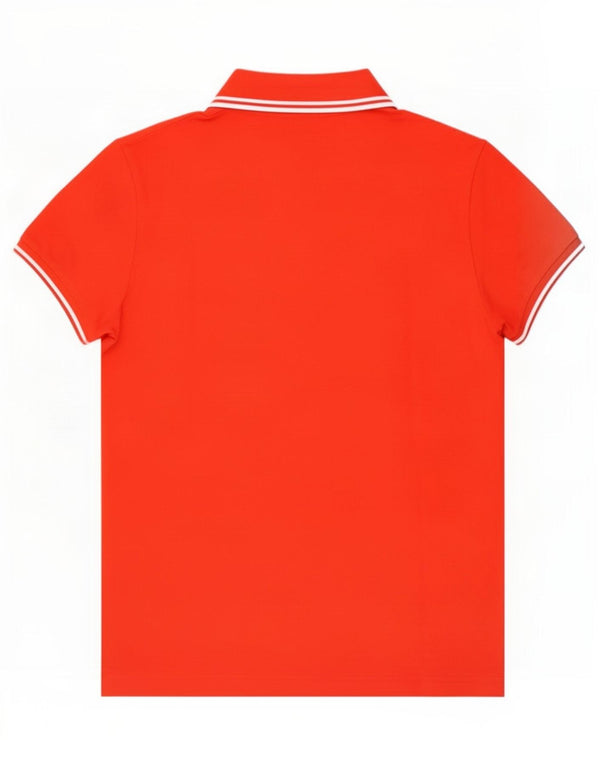Fred Perry Womens Polo Shirt UK 12 Medium Red Striped Cotton