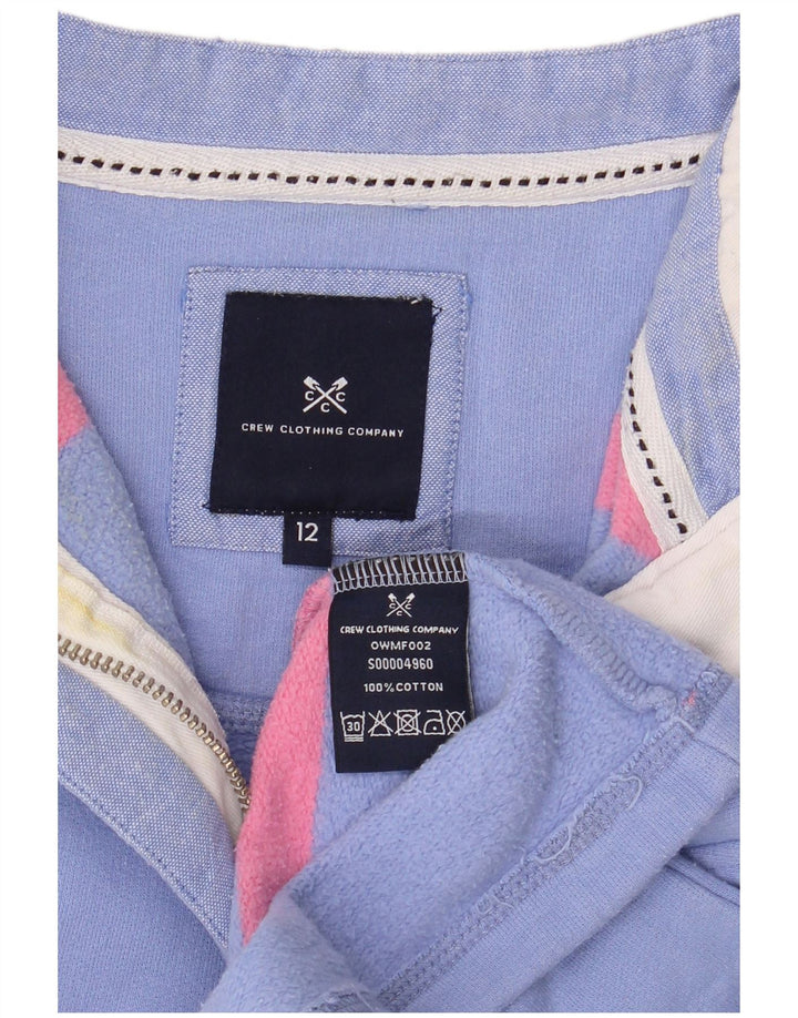 Crew Clothing Womens Zip Neck Sweatshirt Jumper UK 12 Medium Blue Striped
