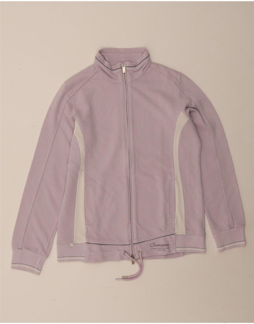 Champion Womens Easy Fit Tracksuit Top Jacket UK 14 Medium Purple
