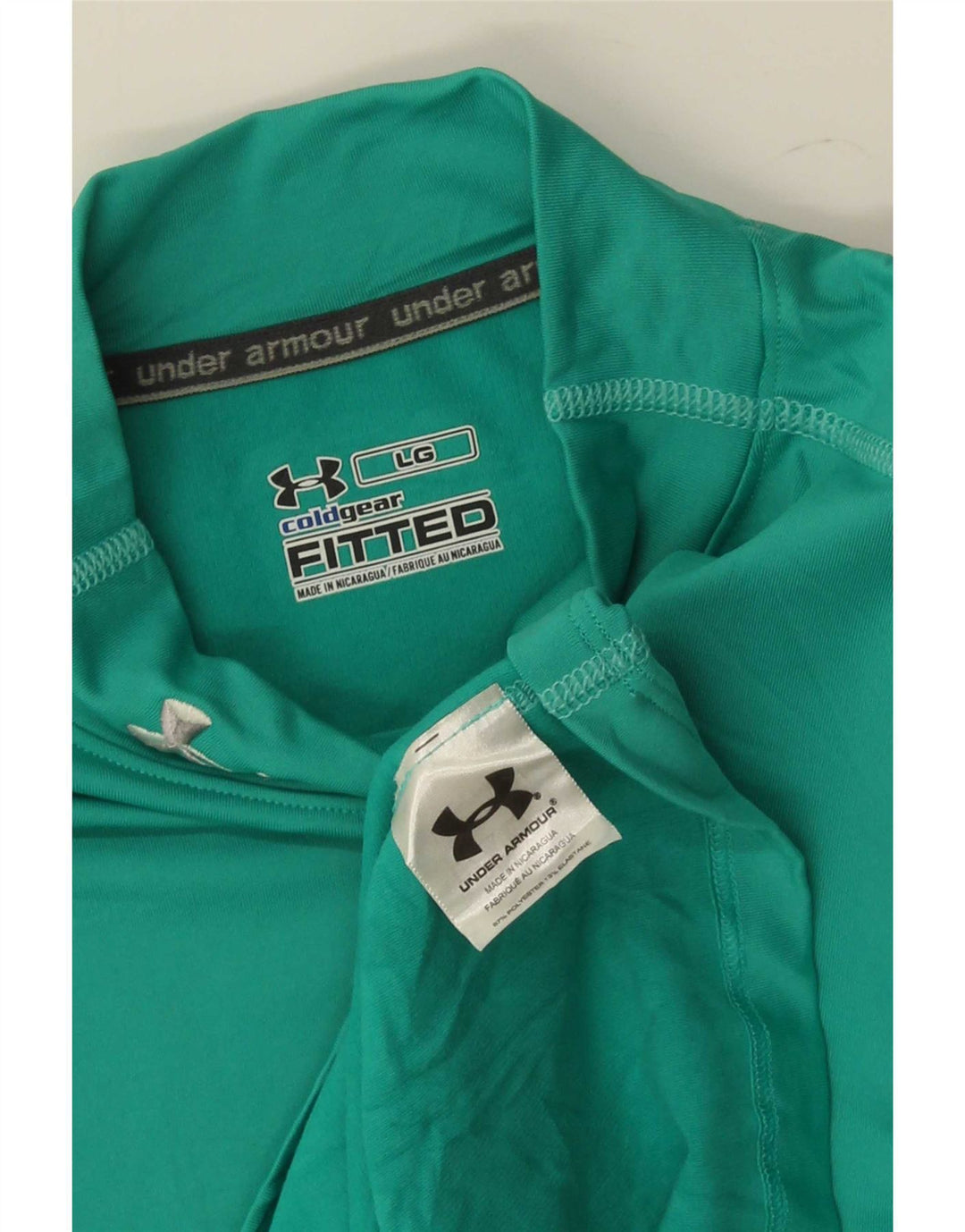 Under Armour Mens Heat Gear Top Long Sleeve Large Green Polyester