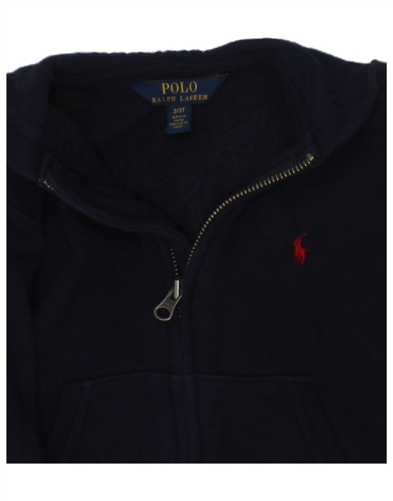 POLO RALPH LAUREN Boys Zip Hoodie Sweater 2-3 Years Navy Blue Cotton | Vintage Polo Ralph Lauren | Thrift | Second-Hand Polo Ralph Lauren | Used Clothing | Messina Hembry 