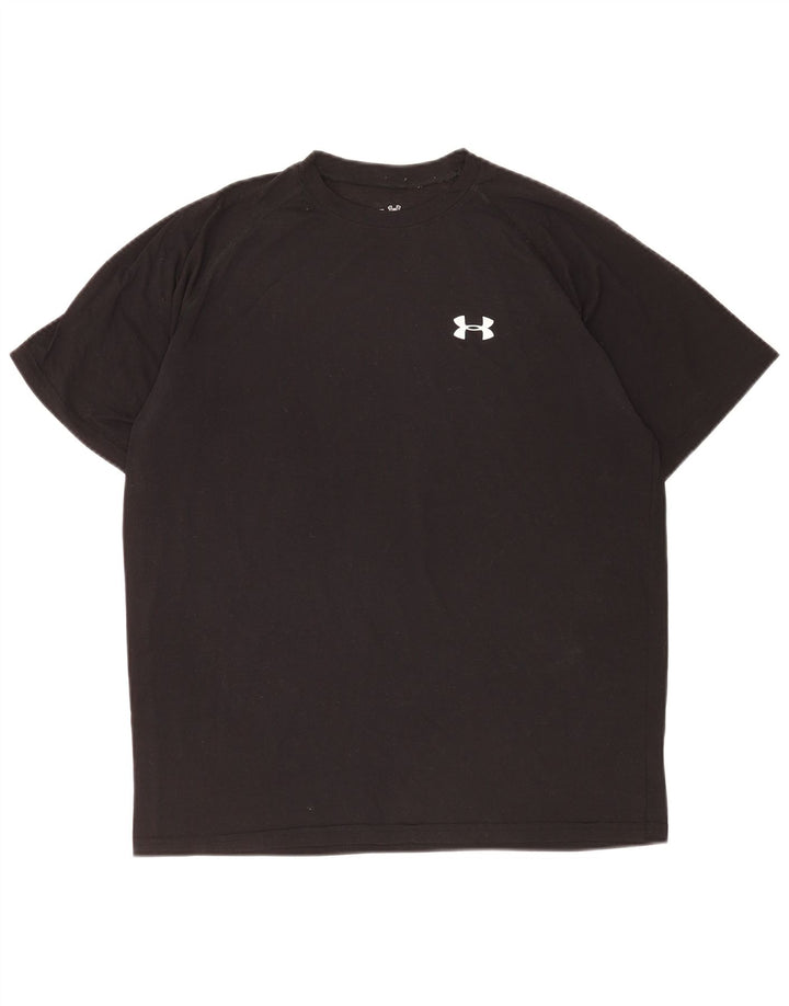 Under Armour Womens Heat Gear T-Shirt Top UK 14 Medium Black Polyester