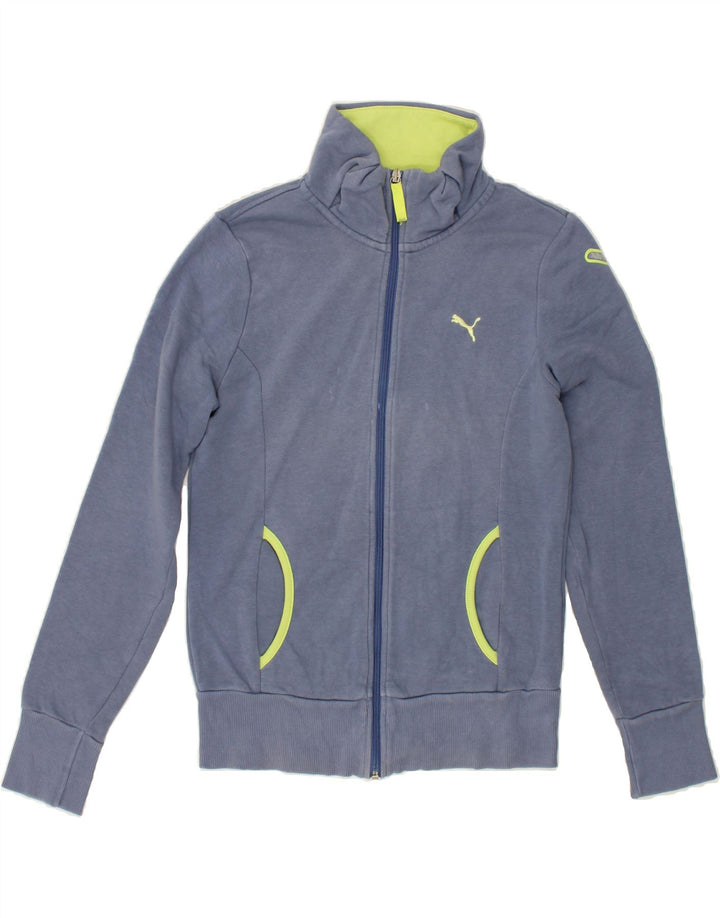PUMA Womens Graphic Tracksuit Top Jacket UK 10 Small Blue Cotton Vintage Puma and Second-Hand Puma from Messina Hembry 