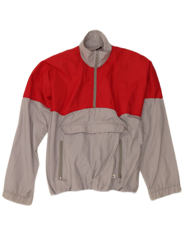 K-Way Mens Pullover Tracksuit Top Jacket Medium Red Colourblock Polyester