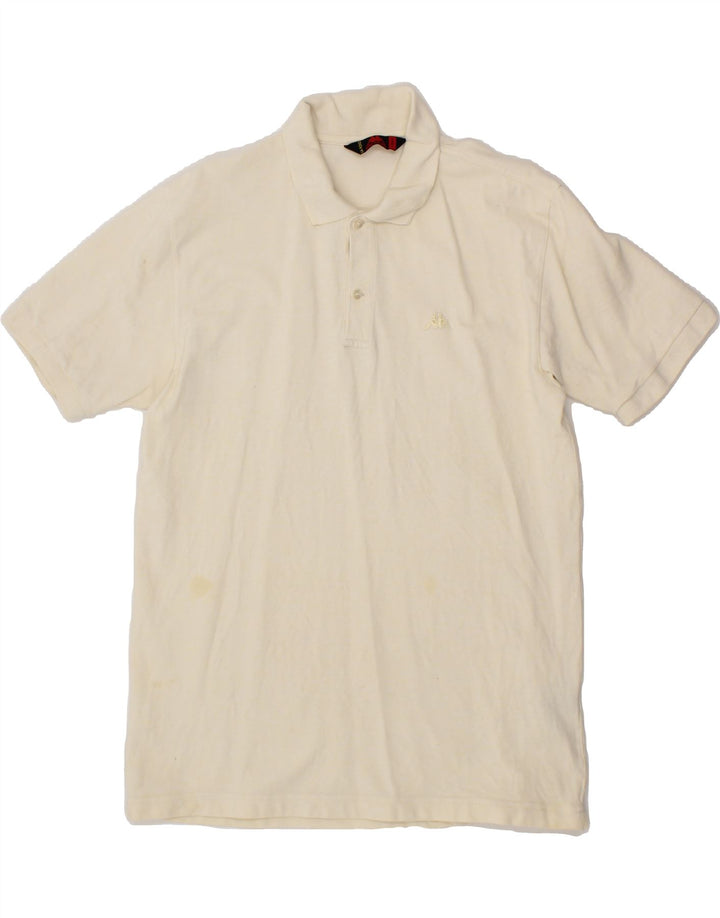 KAPPA Mens Slim Polo Shirt XL Off White Cotton Vintage Kappa and Second-Hand Kappa from Messina Hembry 