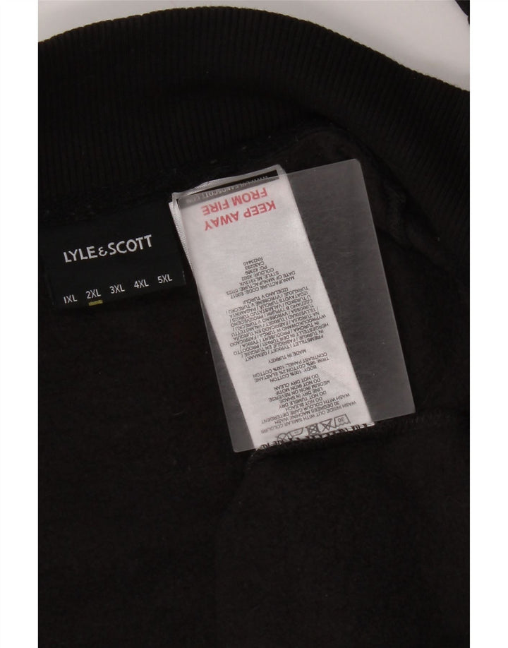 Lyle & Scott Mens Tracksuit Top Jacket 2XL Black Cotton