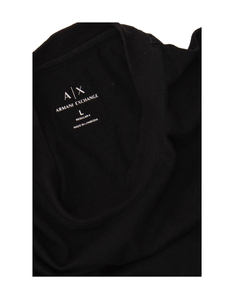 ARMANI EXCHANGE Mens T-Shirt Top Large Black Cotton Vintage Armani Exchange and Second-Hand Armani Exchange from Messina Hembry 