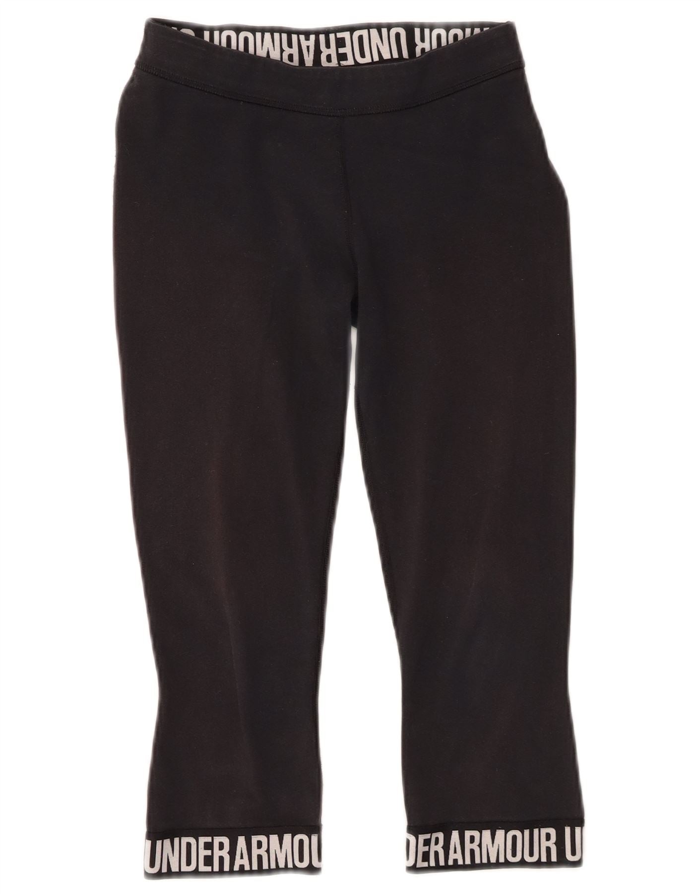 UNDER ARMOUR Womens Graphic Capri Tracksuit Trousers UK XS Black