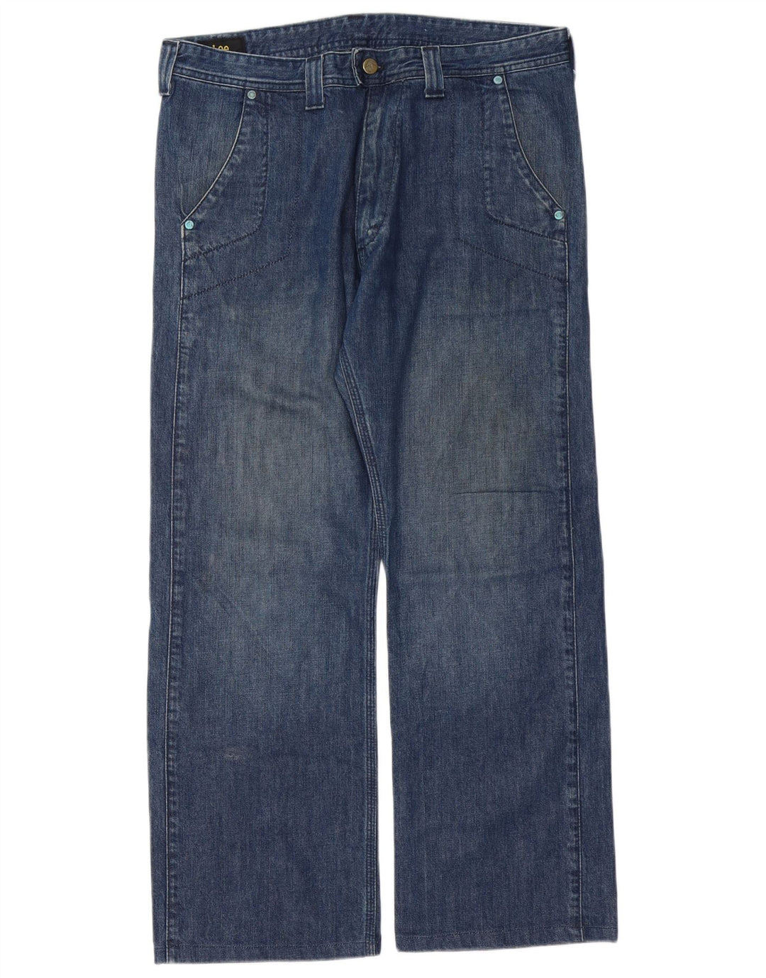 LEE Mens Straight Jeans W34 L29 Blue Cotton
