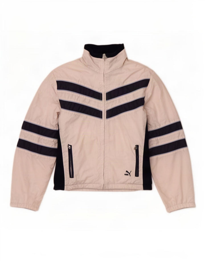Puma Womens Tracksuit Top Jacket UK 14 Medium White Colourblock